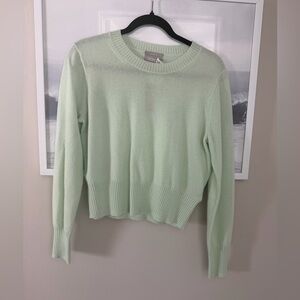 NWT J. Crew Women's Shrunken cashmere crew Mint  Sweater - size small